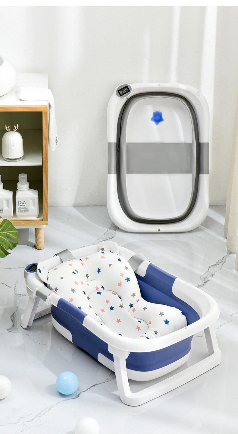 Baignoire de bain bébé pliable confort et facile à ranger - Bleu 